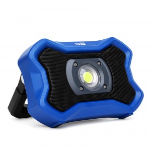 Аккумуляторный фонарь TopON TOP-MX2BTB LED 20 Вт 2000 лм 7.4 В 4.0 Ач 29.6 Втч Bluetooth колонка Синий