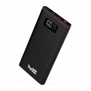 Внешний аккумулятор TopON TOP-T10 10000mAh QC3.0, QC2.0, Power Delivery. USB Type-C, MicroUSB, USB-порт, LED-экран. Черный