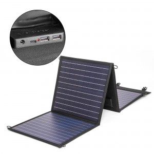 Солнечная батарея TOP-SOLAR-80 80W 18V DC, Type-C PD 60W, 2 USB, влагозащищенная, складная на 4 секции