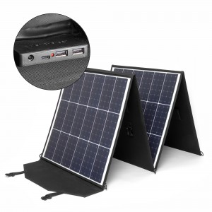 Солнечная батарея TOP-SOLAR-200 200W 18V DC, Type-C PD 60W, 2 USB, влагозащищенная, складная на 4 секции