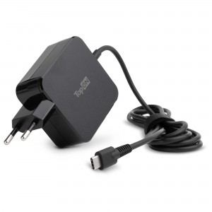 Блок питания TopON для ноутбука ASUS 45W кабель Type-C, Power Delivery, Quick Charge 3.0, в розетку, кабель 180 см TOP-AS45Q. Черный.