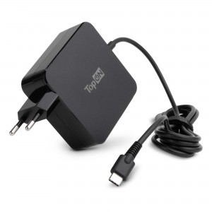 Блок питания TopON для ноутбука ASUS 65W кабель Type-C, Power Delivery, Quick Charge 3.0, в розетку, кабель 180 см TOP-AS65Q. Черный.