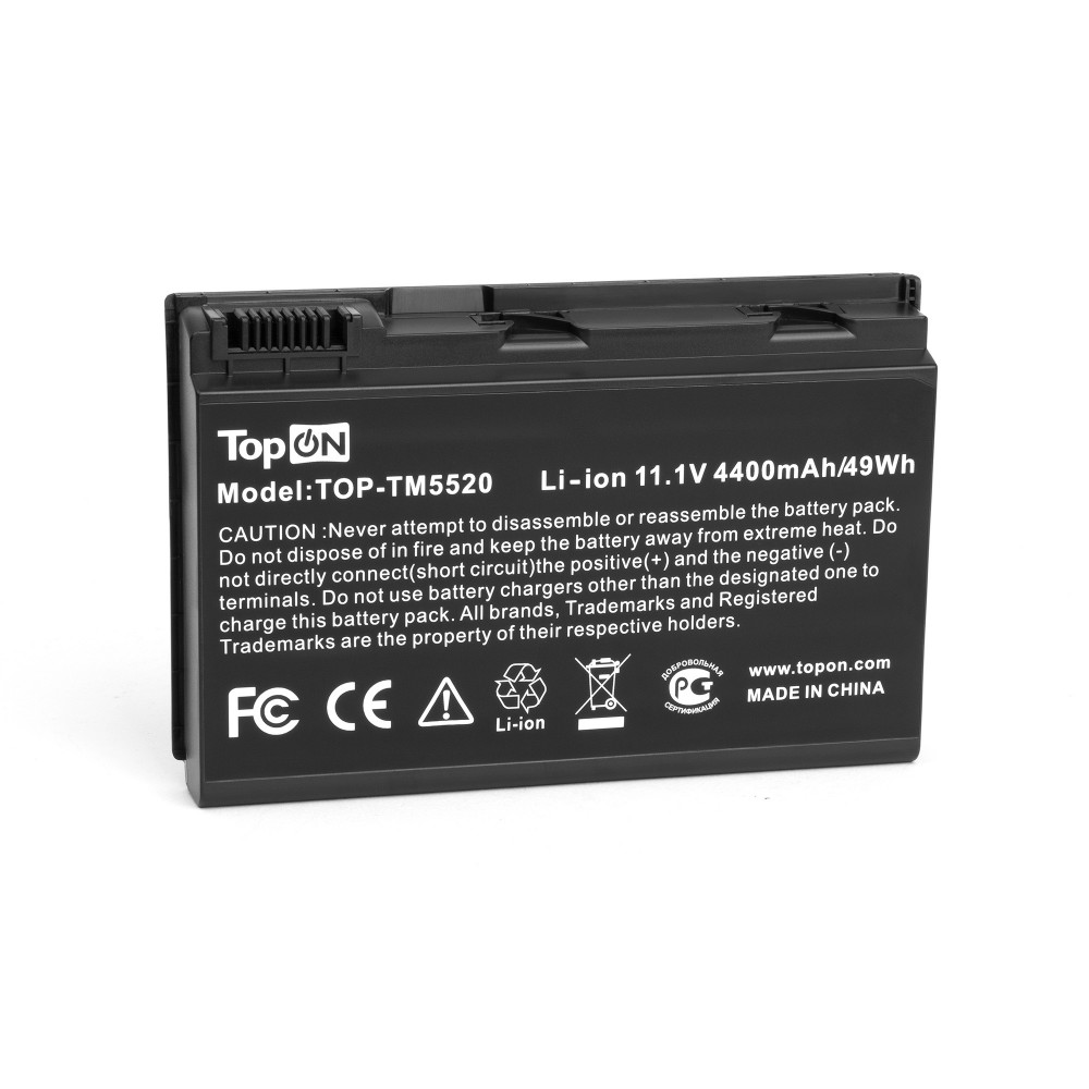 TopON TOP-TM5520 Аккумулятор для ноутбука Acer Extensa 5220, 5620, TravelMate 5530, 5720 Series. 11.1V 4400mAh 49Wh. PN: TM00742, GRAPE34.