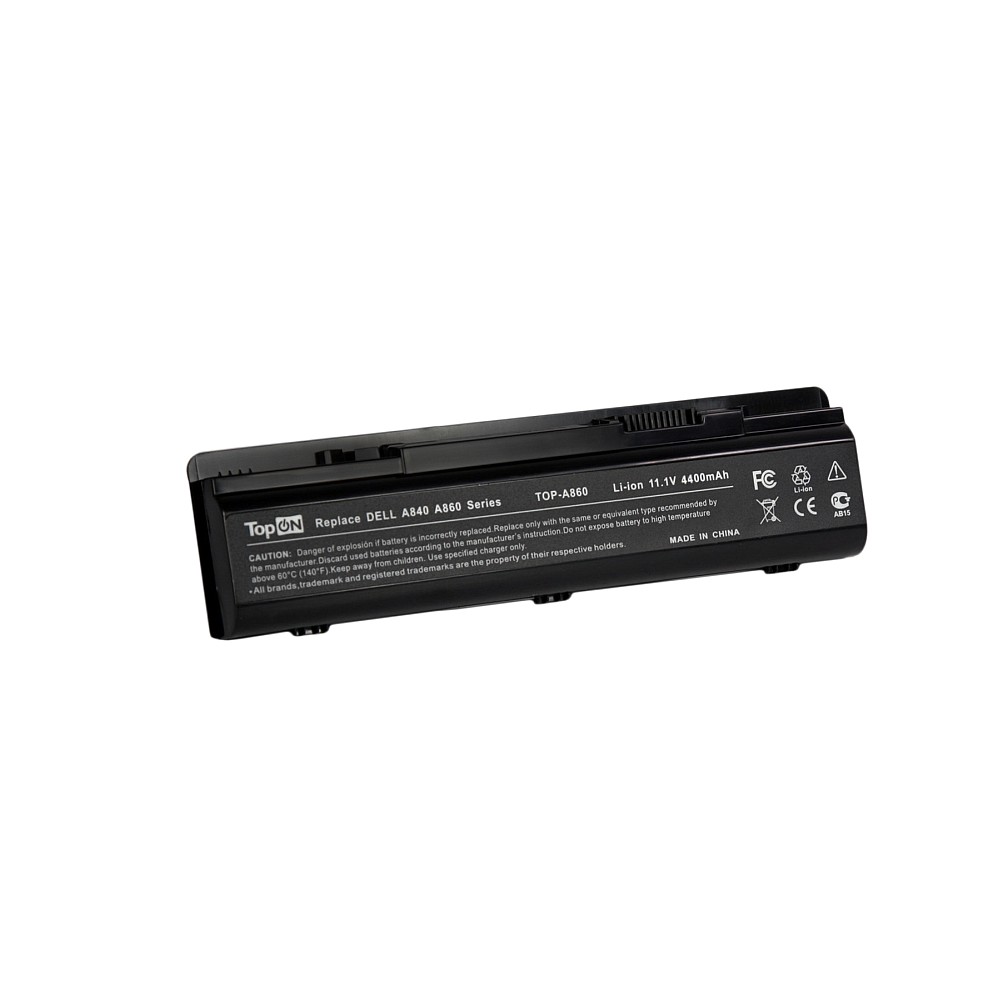 TopON TOP-A860 Аккумулятор для ноутбука Dell Inspiron 1410, Vostro 1014, 1015, A840, A860 Series. 11.1V 4400mAh 49Wh. PN: R988H, G069H.